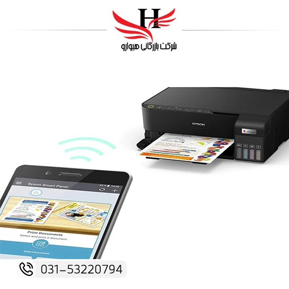 پرینتر جوهر افشان چندکاره رنگی اپسون EcoTank L3550 با اتصال باسیم و بی‌سیم مناسب چاپ، اسکن و کپی A4 | خرید عمده پرینتر اپسون L3550 از هیوارو نمایندگی شهرستان شهرضا استان اصفهان و استان تهران